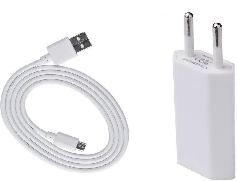 kaykon 6X Mobile Charger with 2.1 A Fast Charging Doc with High Quality Micro USB Cable 2.0 1 A Mobile Charger with Detachable Cable(White, Cable Included)