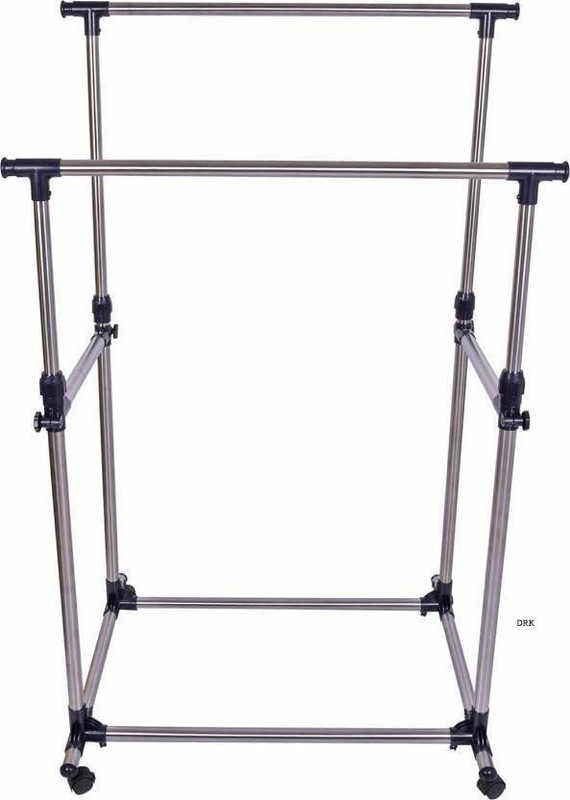 gallaxy DRYING RACK CLOTH STAND STEEL Steel, Plastic Floor Cloth Dryer Stand(Silver)