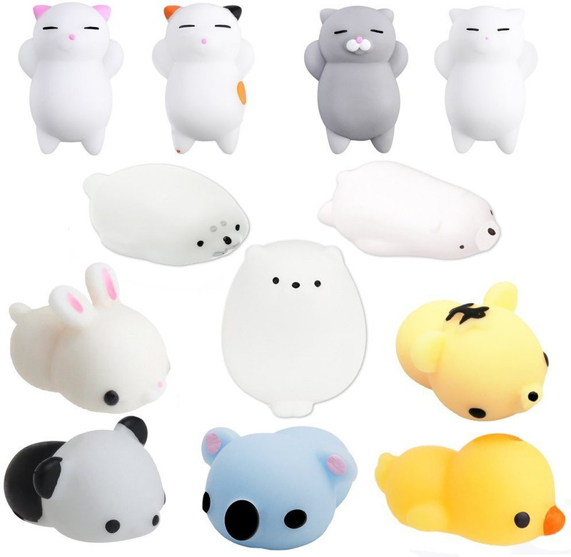 Aji Toys Soft Squishy Release Stress Animal (Pack of 12 Pieces)  - 3 cm(Multicolor)