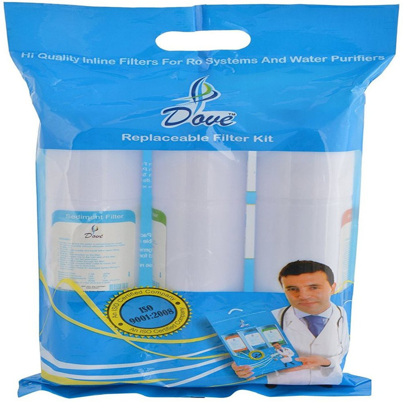 aqua ro technology Dove Inline Filter Set-White Wound Filter Cartridge(0.5, Pack of 3)