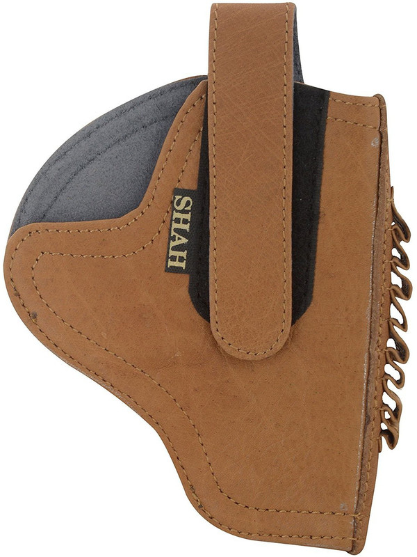 SHAH Unisex Leather .32 Bore Revolver Cover (Light Yellow) Racquet Carry Case/Cover Free Size(Yellow)