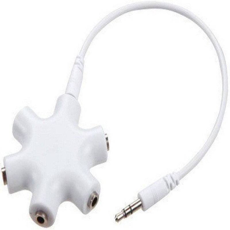 technigent 6 Way 3.5mm Headphone Splitter(Compatible with Ipad, Ipod, Iphone, White)