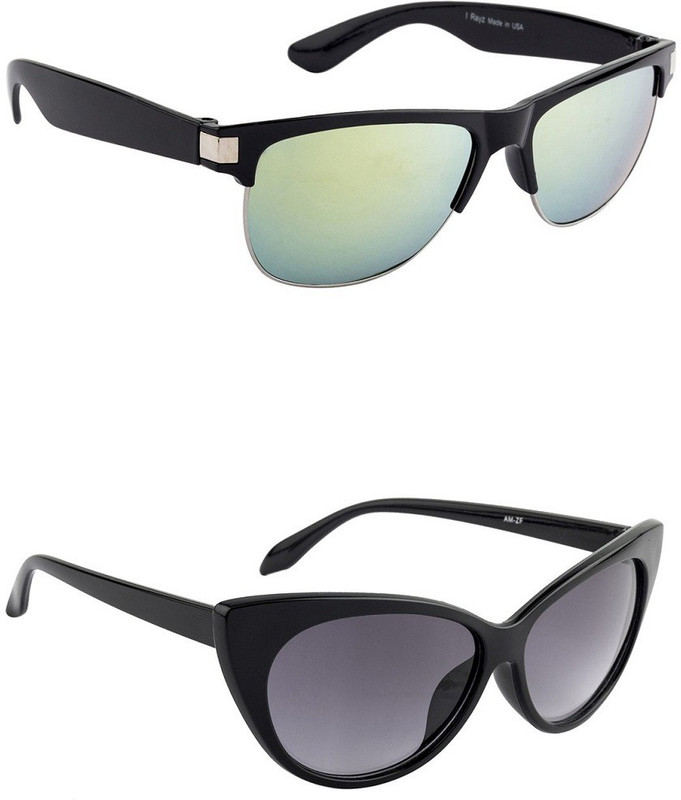 Irayz Cat-eye Sunglasses(Green, Black)