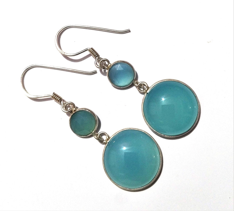 regalia royals EARBBO001 Onyx Sterling Silver Drops & Danglers