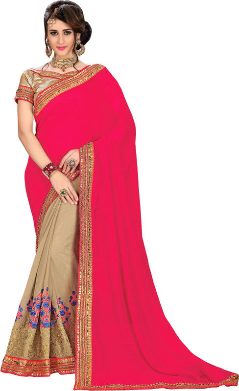 Rola Trendz Solid, Embroidered, Self Design Fashion Heavy Georgette, Jacquard Saree(Multicolor)