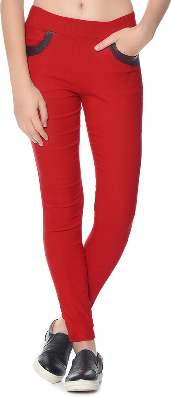 HRIKSHIKA FASHION Red Jegging(Solid) HRIKSHIKA FASHION Red Jegging(Solid)