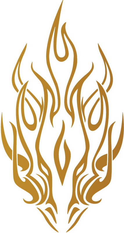 Wall Design Motorcycle Decals Stickers Tribal Dragon Breath - Copper Colour Reflective Vinyl Motorcycle Design Sticker(Pack of 1)