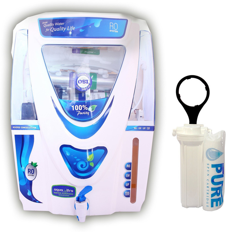Aquaultra A1024 15 L RO + UV + MTDS Water Purifier(White)