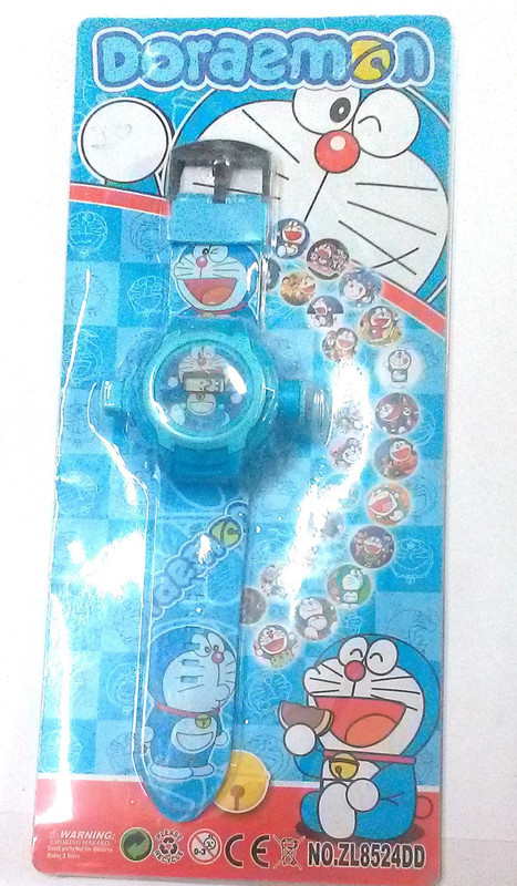 OM Doraemon Projector Digital Watch With 24 Images for Kids(Blue)