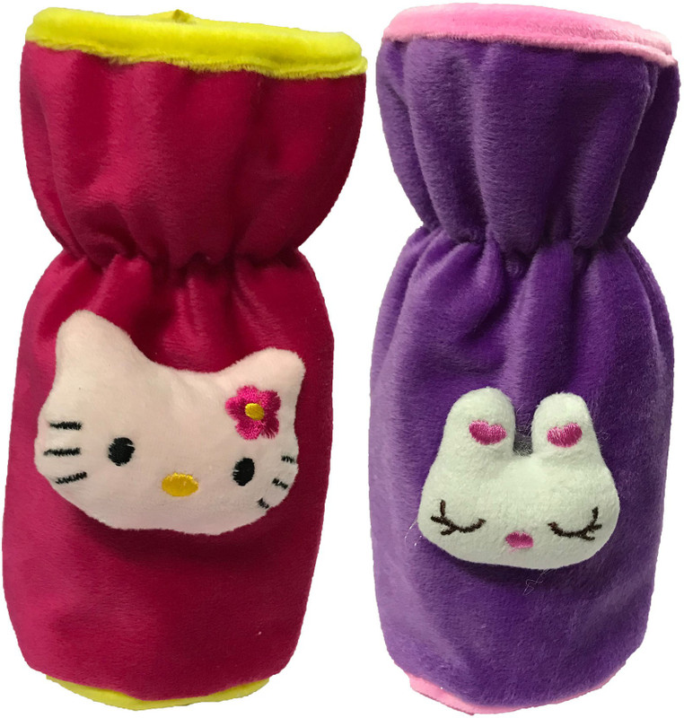 FIRST TREND Premium quality Velvet Bottle Cover with teddy(Purple, Rani)