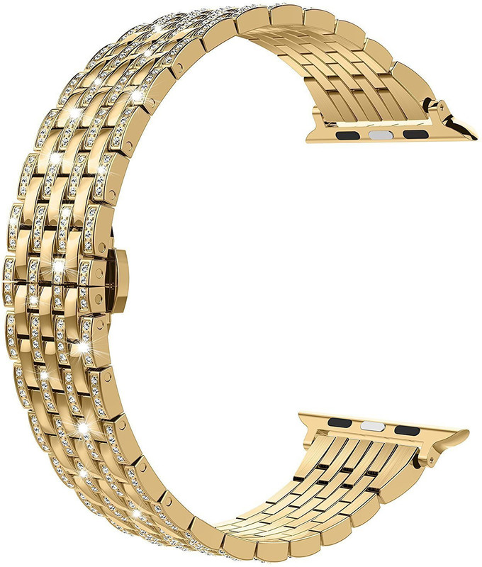m memore MEMORE iWATCH CRYSTAL BAND 42MM GOLD Smart Watch Strap(Mullti Color)