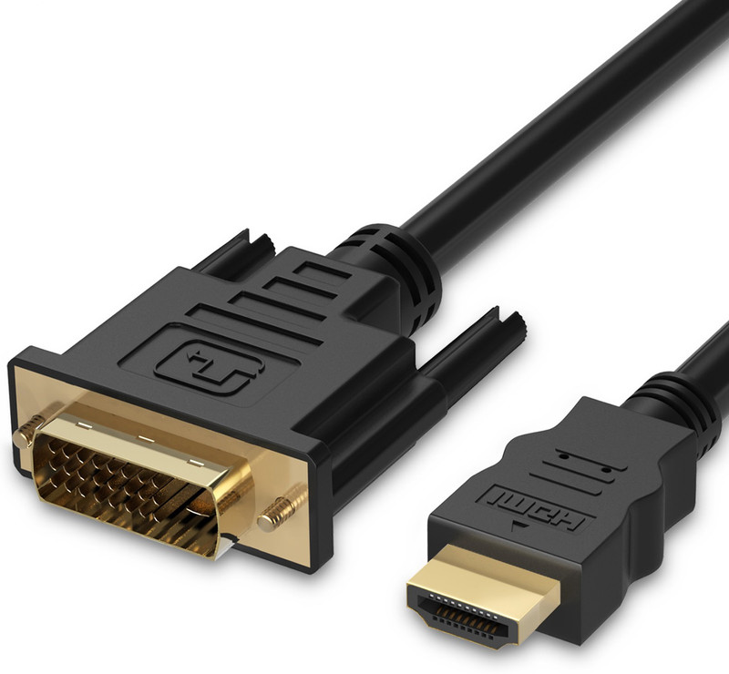 microware  TV-out Cable TV-out Cable Hdmi to Dvi D (HDMI Male To DVI-D Male) Dual Link Cable (Black, For TV)(Black, For TV)