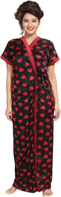 Rangmor Women Nighty(Red)