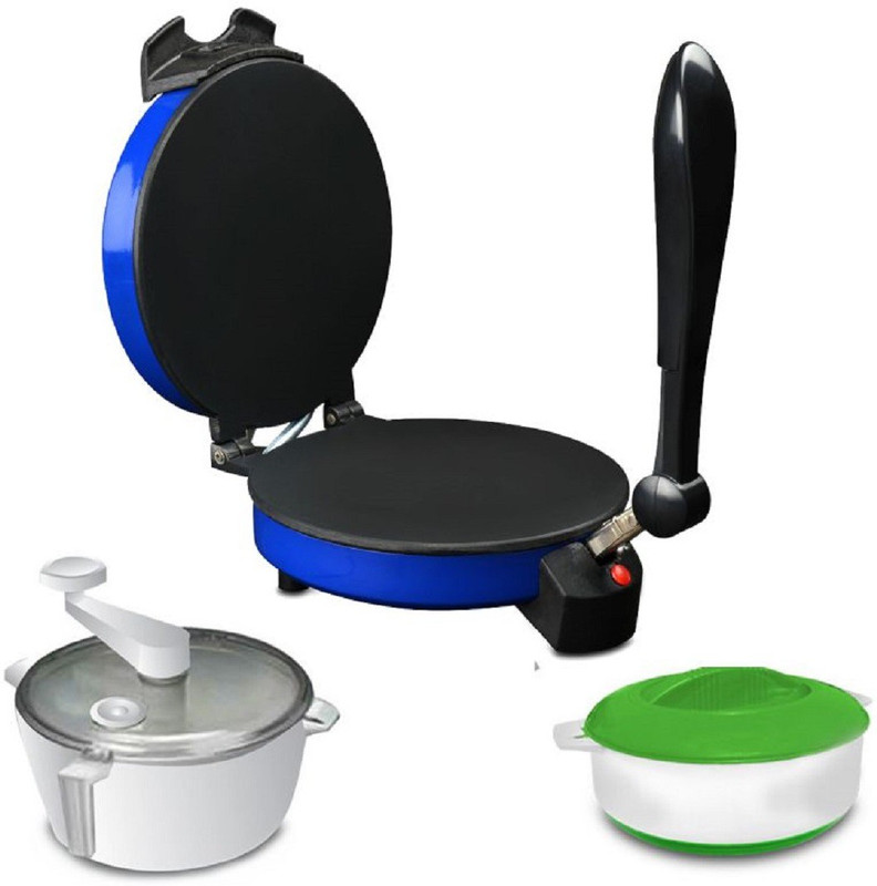 TST TRADERS Coloured Roti and Khakra Maker + Atta Maker with Free Casserole (Blue) Roti and Khakra Maker