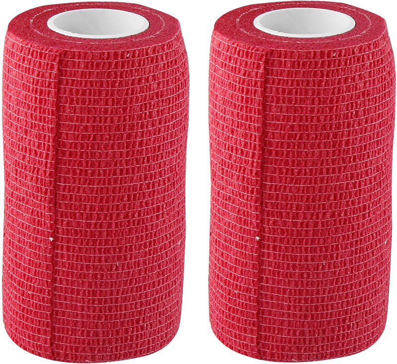 A-TAPE Cohesive Crepe Bandage Red (Pack of 2, Reusable & Waterproof, 10 cm X 4.5 Mtr) Self Crepe Bandage