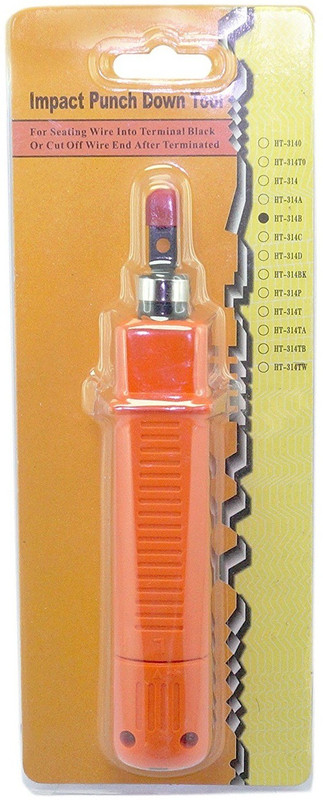BALRAMA Punch Down Tool Ht-314 Punching Tool Telephone Wire Reticle Keystone Network Cable 110/88 Impact Punch Down Tool Orange Colour Cable Punching Tool With 110 Blade & Adjustable Spring + Turn-able Body For Seating Wire Into Terminal Block Or Cut Off Wire End After Terminated Insertion Tool For