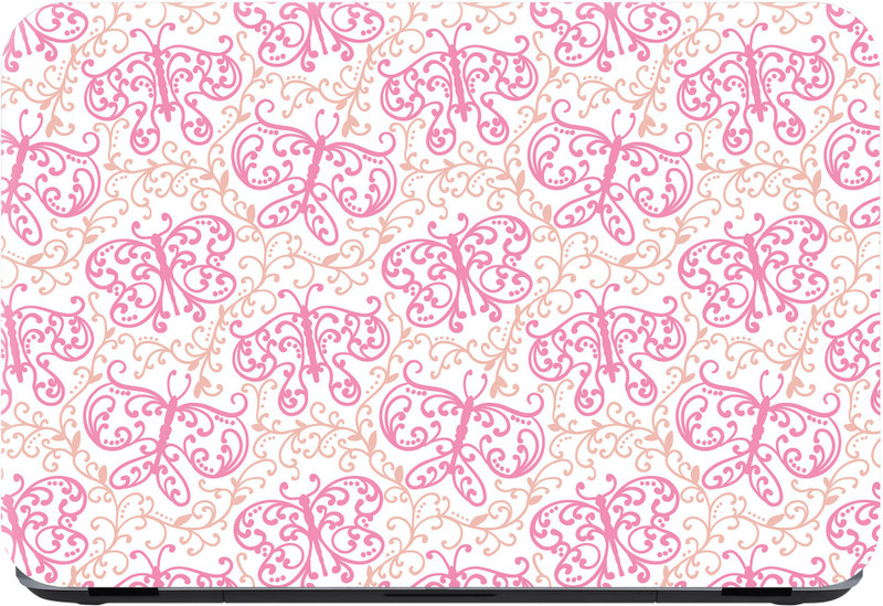 Flipkart SmartBuy pink butterfly Premium LG Vinyl (matte) Laptop Decal 15.6