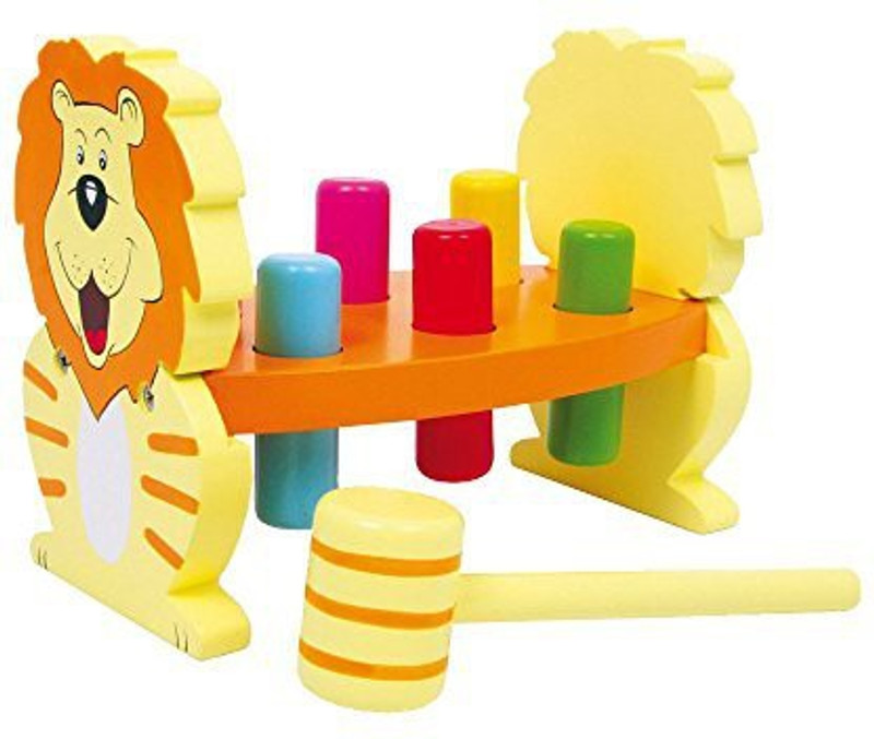 small foot baby Legler Hammer Bench Lion Preschool Learning Toy(Multicolor)