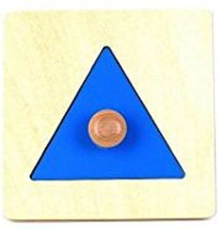 pinkmontessori Montessori Infant Toddler Triangle Puzzle With Big Knob By(Multicolor)