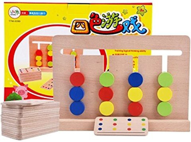 meistore Four Color Game Wooden Montessori Teaching Aids Early Educational Toys For Children(Multicolor)