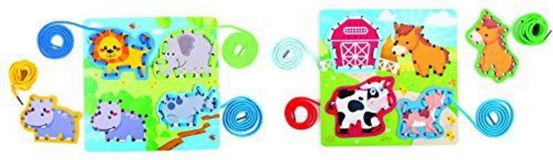 small foot baby Animal Threading Game(Multicolor)