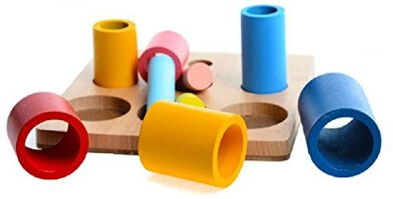 meistore Montessori Teaching Aids Hollow Circular Cylinder Early Educational Toys(Multicolor)