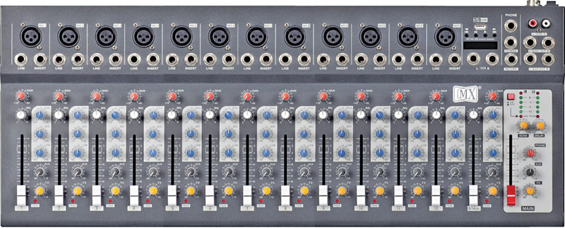 MX Live Audio Mixer 14 Channel Compact Analog Mixer with USB & Bluetooth Analog Sound Mixer
