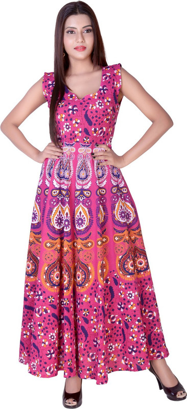 fabcolors Women Maxi Pink Dress