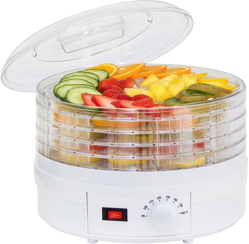 moradiya fresh Electric Food Fruit Dehydrator Machine with Adjustable Thermostat(5 Tray) Food Steamer(White)