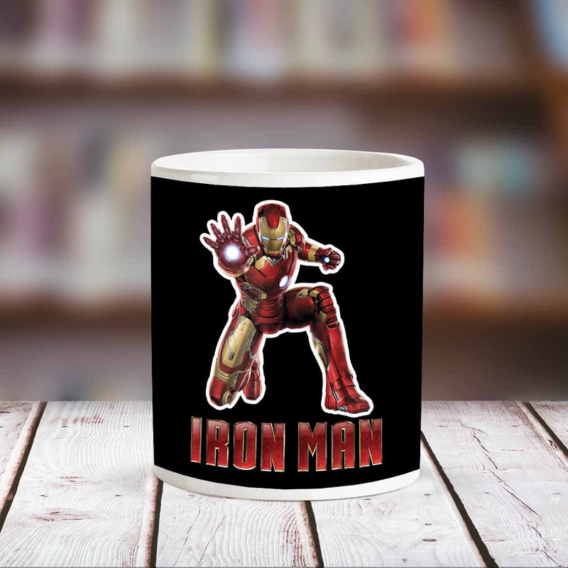 chanakya Iron Man White Ceramic Ceramic Mug(350 ml)