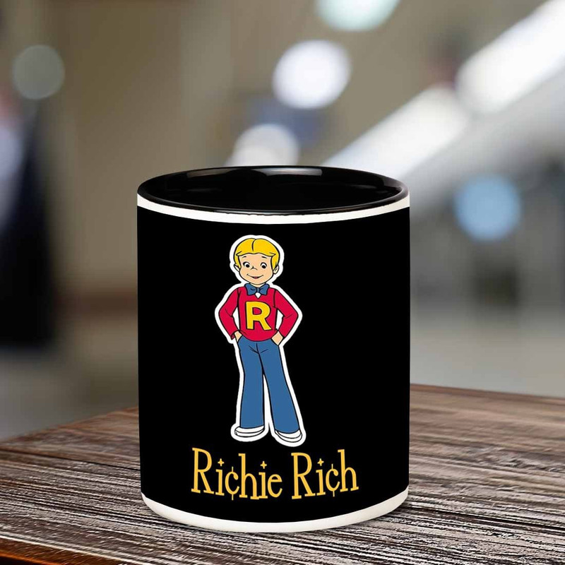 chanakya Richie Rich Inner Black Ceramic Ceramic Mug(350 ml)