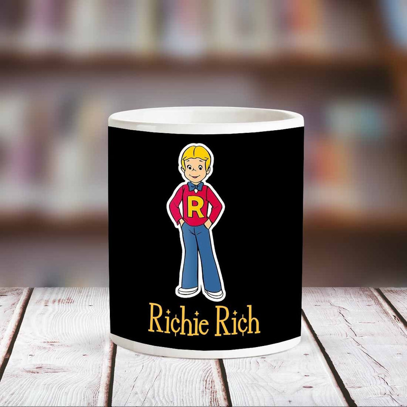 chanakya Richie Rich White Ceramic Ceramic Mug(350 ml)
