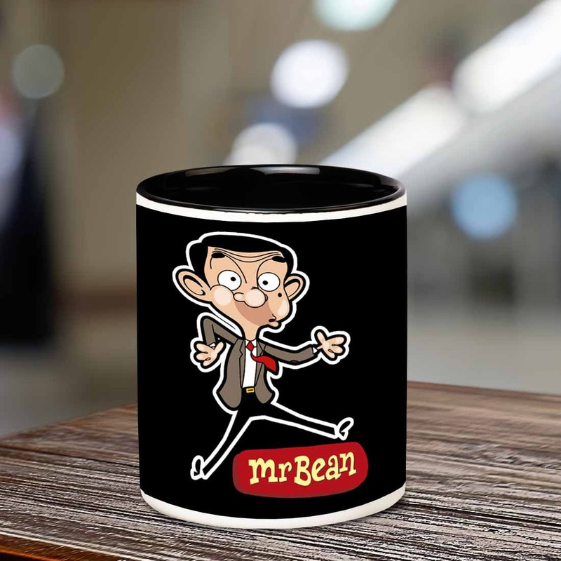 chanakya Mr. Bean Inner Black Ceramic Ceramic Mug(350 ml)