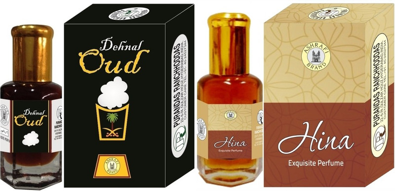 Purandas Ranchhoddas PRS Dehnal-Oud & Hina 6ml Each Herbal Attar(Dehn el oud)