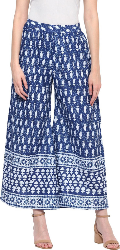 Libas Regular Fit Women Blue, White Trousers