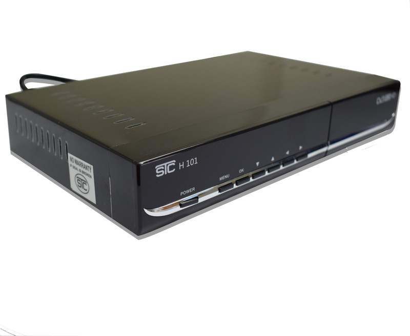 STC Dth Set Top Box Media Player Full HD Free To Air Media Streaming Device (White) h-101 Plug and Play Satellite Radio
