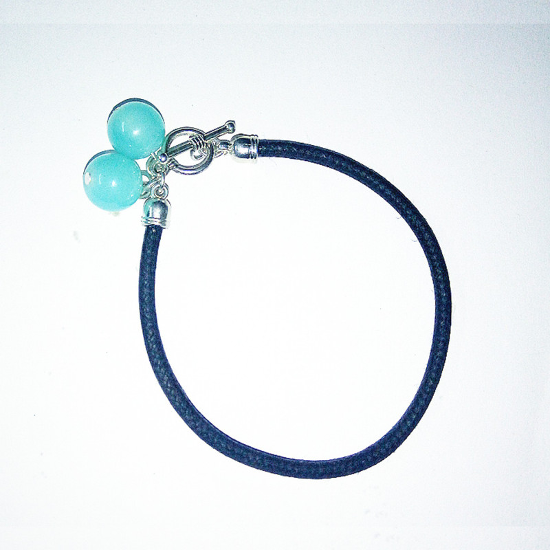 ranicrafts Cotton Dori, Alloy, Glass Beads Silver Bracelet