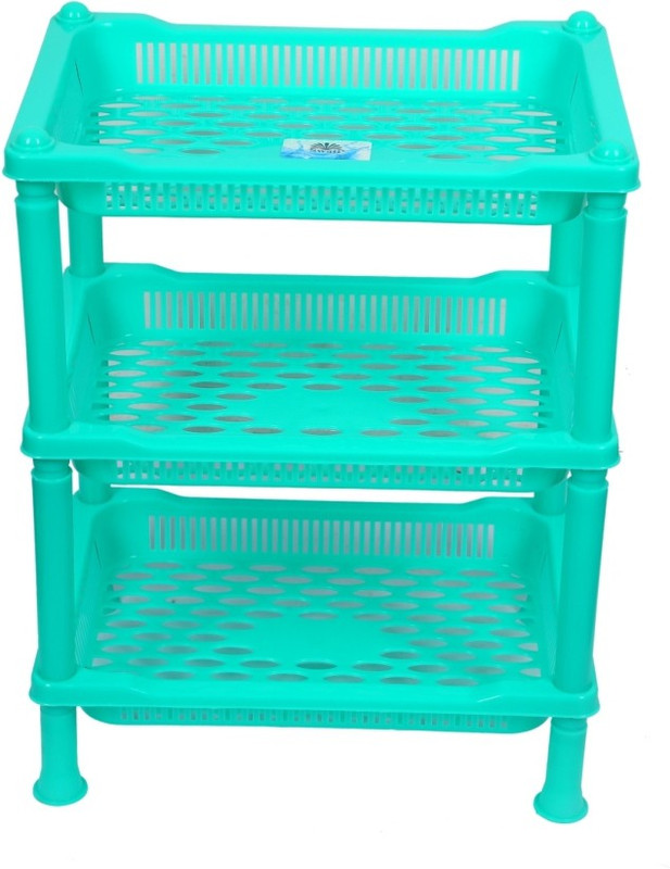 swati storage rack green Plastic Fruit & Vegetable Basket(Green)