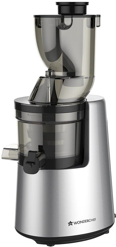 Wonderchef Cold press Cold Press Juicer V6 - Full Fruit 200 W Juicer(Black and Silver, 2 Jars)