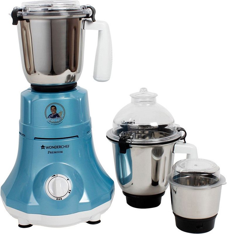 Wonderchef Premium 8904214707538 750 W Mixer Grinder(Blue, 3 Jars)