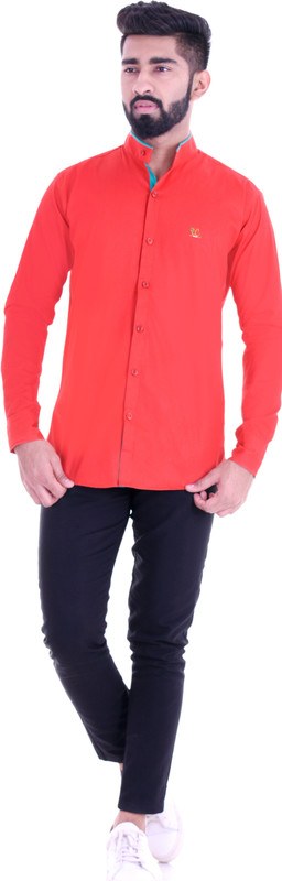 vintage look Men Solid Casual Red Shirt
