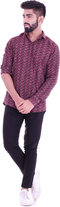 vintage look Men Geometric Print Formal Multicolor Shirt