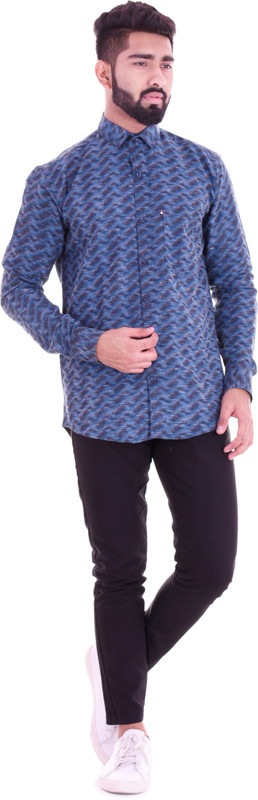 vintage look Men Geometric Print Formal Multicolor Shirt