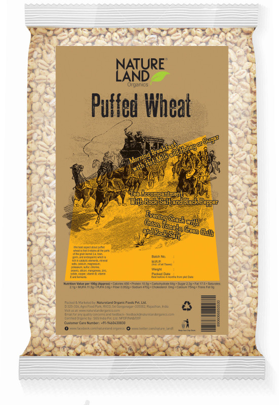Natureland Organics Puffed Wheat 150 Gm(150 g, Pouch)
