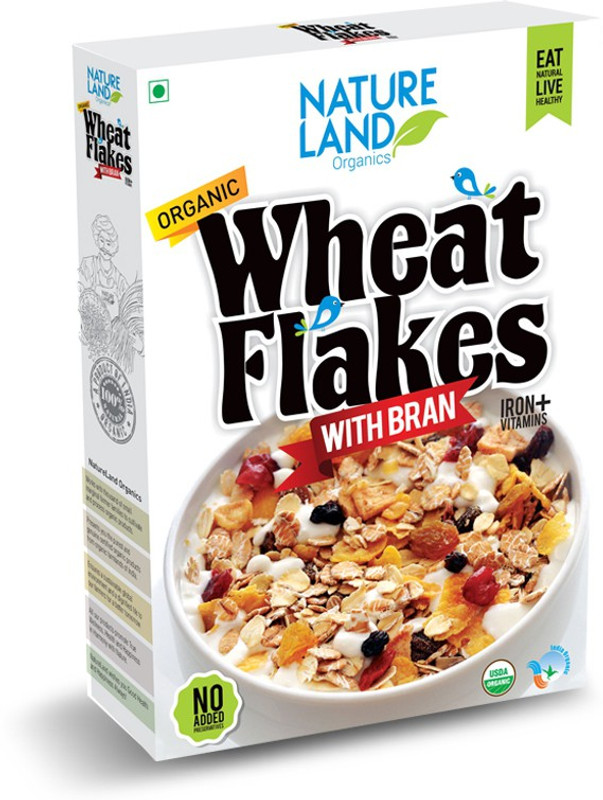 Natureland Organics Wheat Flakes 250 Gm(250 g, Pouch)