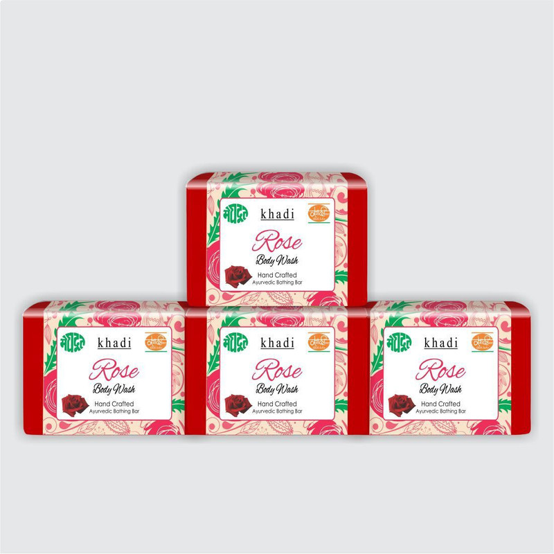 KHADI MEGHDOOT AYURVEDIC ROSE BODY WASH(4 x 125 g)