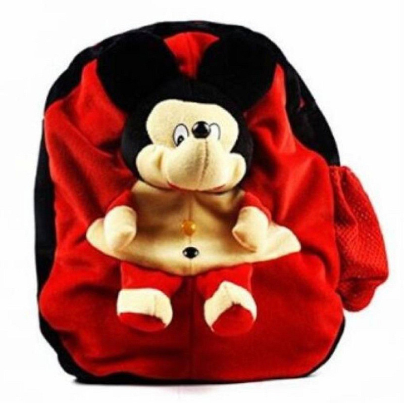 stuffed toy school bag for kids  - 33 cm(Red, Black)