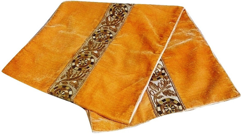 jewelkraft designs Yellow, Gold 170 Table Runner(Velvet)