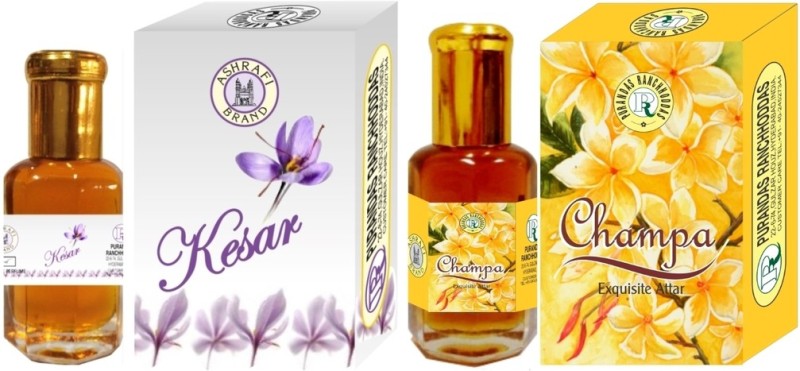 Purandas Ranchhoddas PRS Kesar & Champa 12ml Each Floral Attar(Floral)