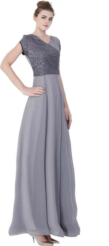 shaper Women Gown Grey Dress